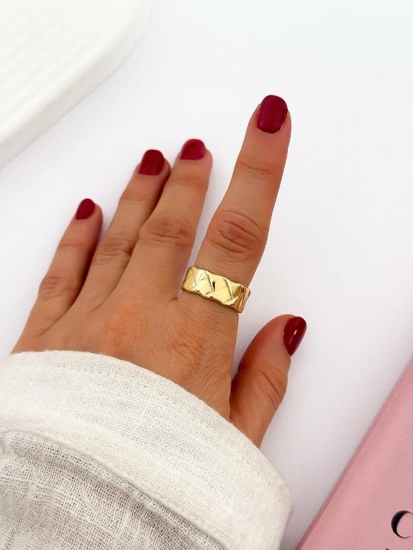 Producto - Anillo acero dorado regulable 7