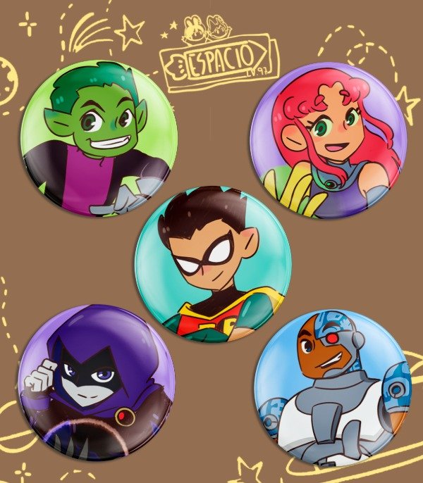 Producto - Pines Jóvenes Titanes