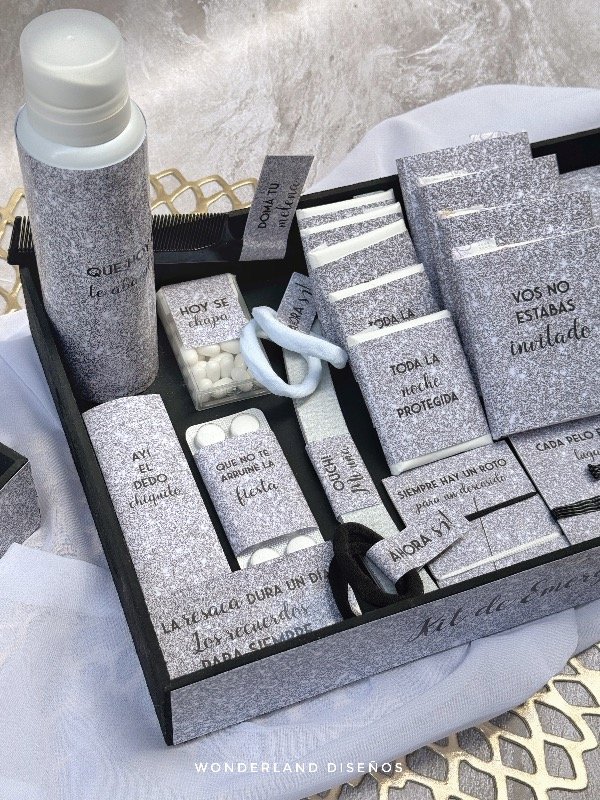 Producto - Kit de Baño - Diseño Glitter Plata 3