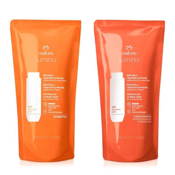 Producto - Repuestos shampoo y acondicionador Nutrición y reparación profunda - Lumina