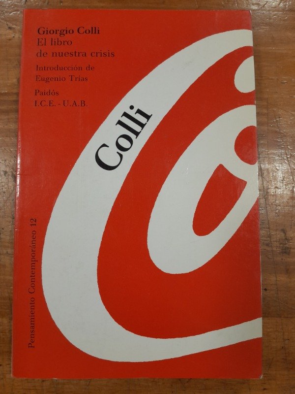 Producto - El libro de nuestra crisis - Giorgio Colli