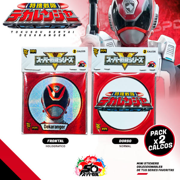 Producto - Stickers / Super Sentai Red Goranger, Dekaranger, Gozyuger Pack x6 / 5 cm - 2