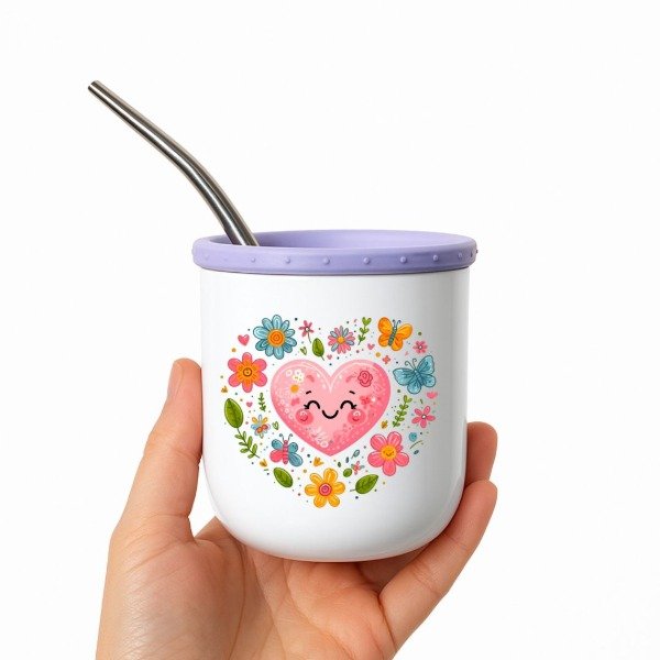 Producto - Mate Corazón Con Bombilla