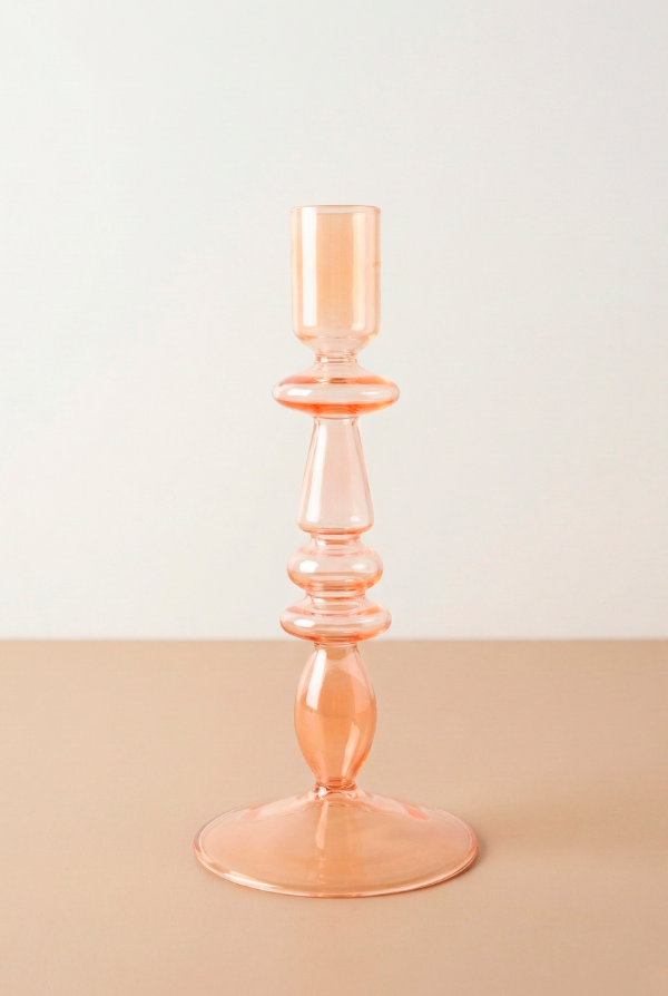 Producto - CANDELABRO VIDRIO FUMÉ ANARANJADO