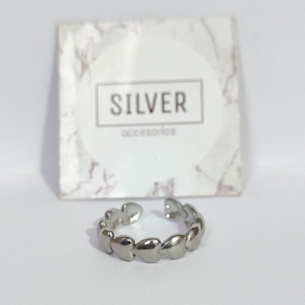 Producto - Anillo corazones acero talle17