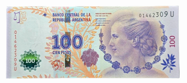 Producto - 100 Pesos Eva Duarte de Perón (Marcó del Pont - Boudou) Bott.4327 Unc