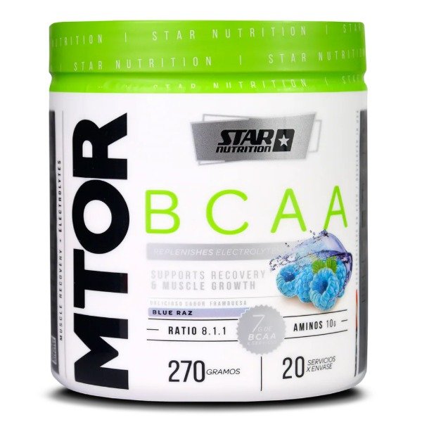Producto - Mtor BCAA Star Nutrition 270 Gr - Pote sabor Blue Raz