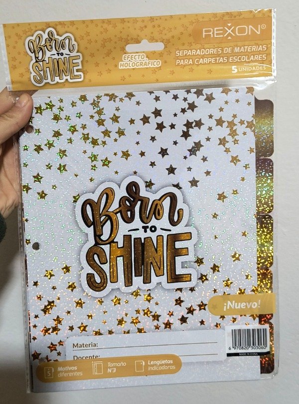 Producto - Asignatura separador x 5 unidades shine holográfico