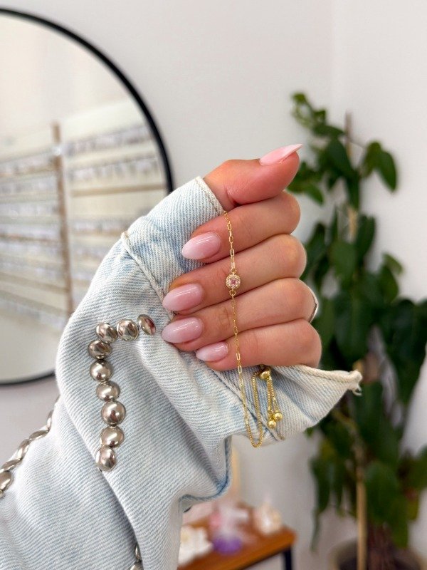 Producto - Pulsera bañada en oro cúbic rosa