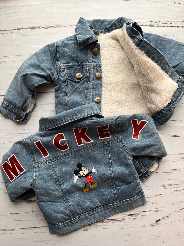 Producto - Campera de jean con corderito Mickey