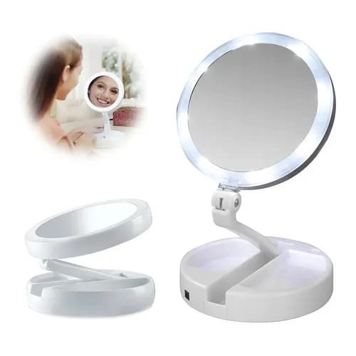 Producto - Espejo doble con luz, un lado con aumento