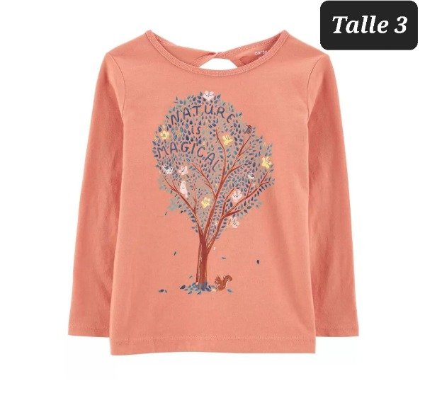 Remera manga larga carters talle 3 arbol