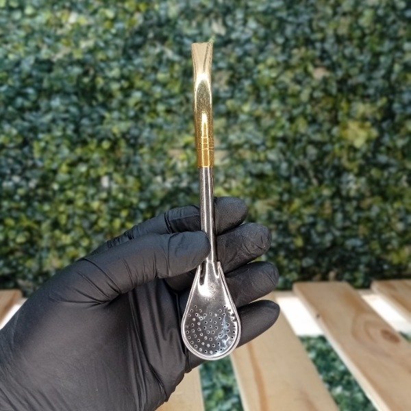 Producto - Bombilla Acero Pico de Loro Dorado