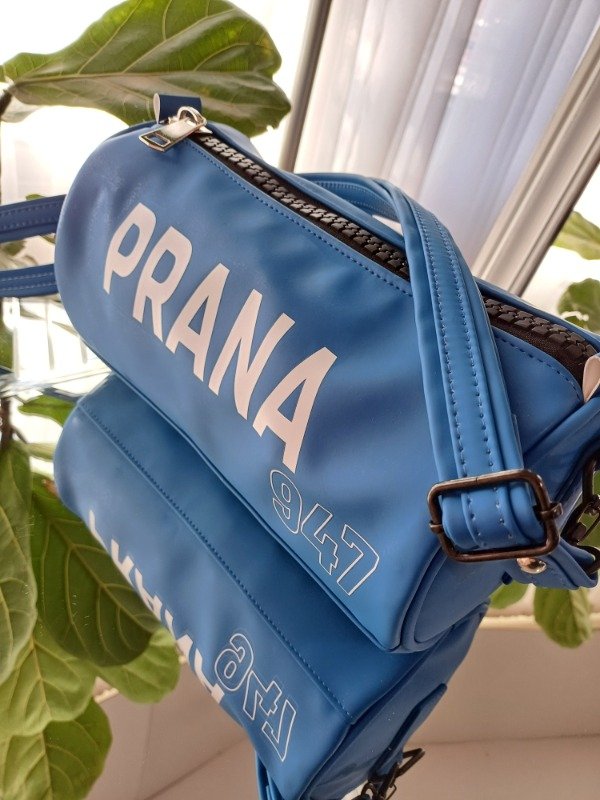 Producto - Bandolera Dóng AZUL (estampa blanca)