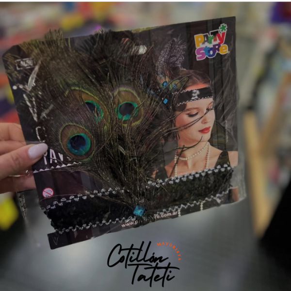 Producto - VINCHA CHARLESTON PAVO REAL