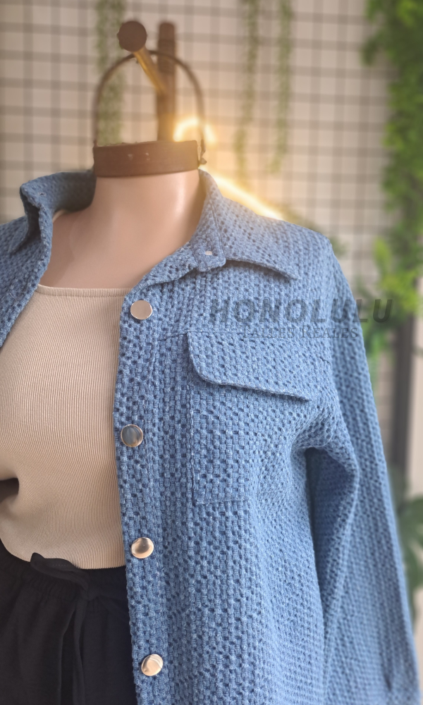 Producto - Camisaco de Jean texturado Celeste
