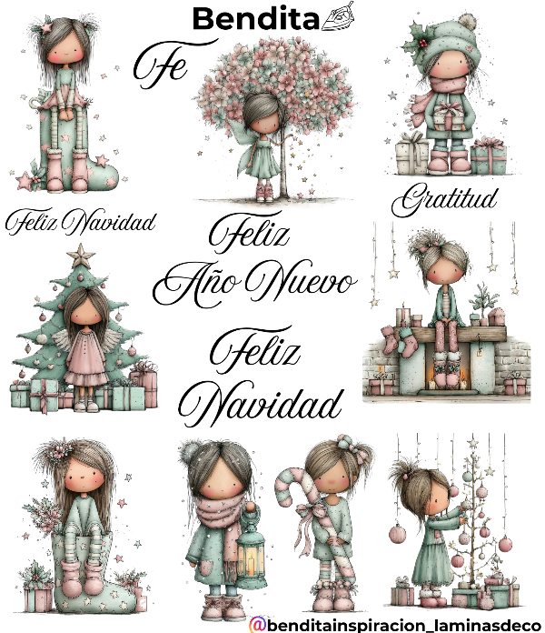 Producto - Bendita Plancha Navidad rosa y verde