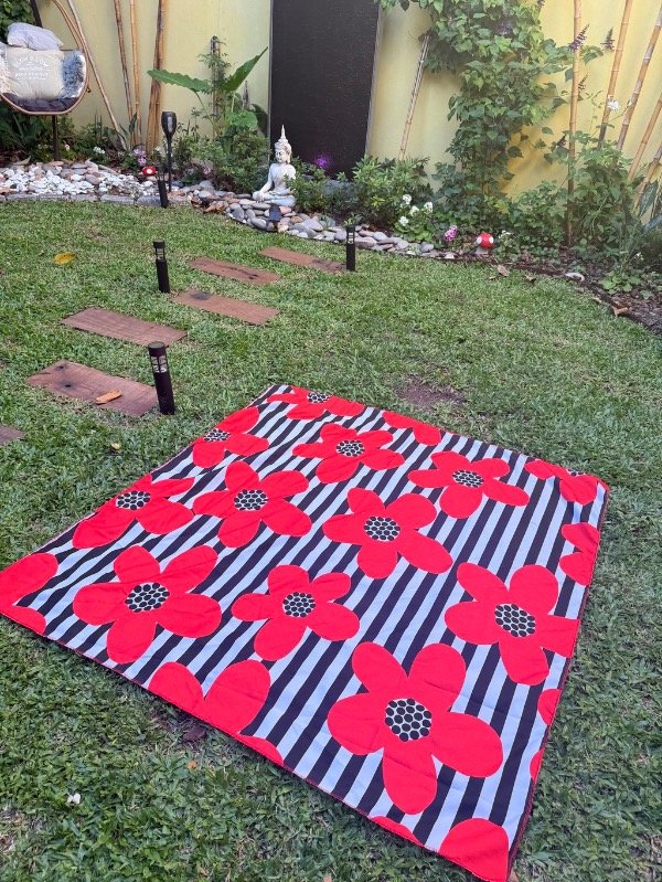 Producto - Lona flores rayas