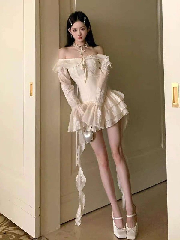 Producto - Vestido ortoo con volados beige