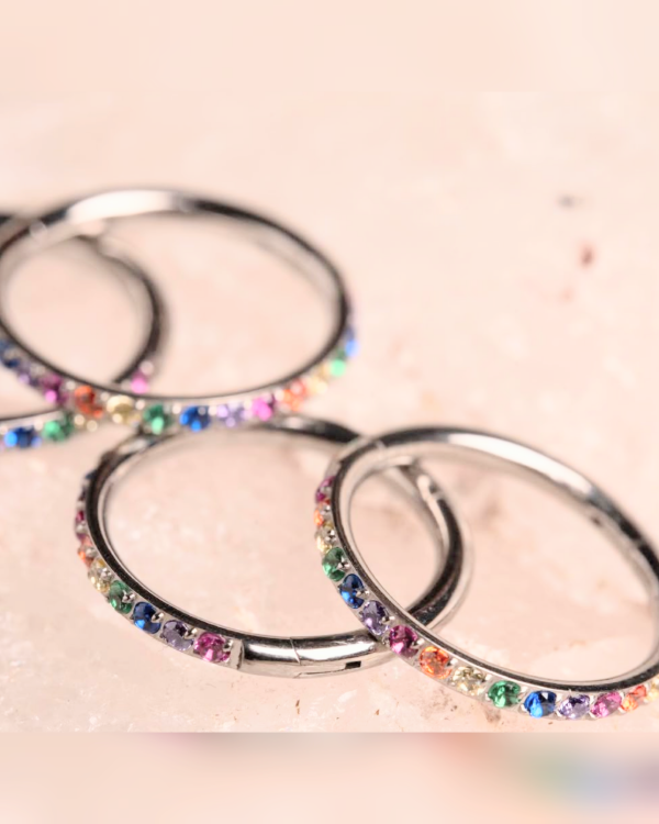 Producto - Tit. Clicker. MultiCristal Lateral Rainbow. 8mm