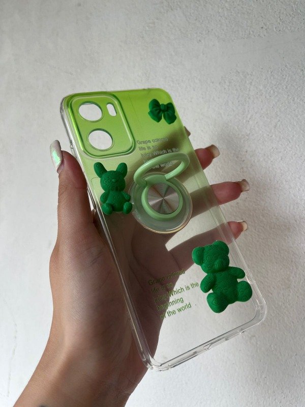 Producto - G05 y E15 funda con ring y ositos verde