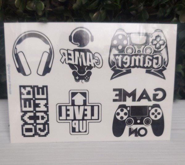 Producto - Tatuajes temporales GAMERS x1 plancha