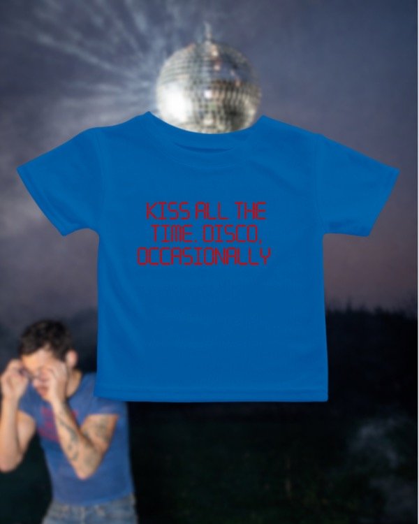 Producto - Kiss all the time- Baby tee azul