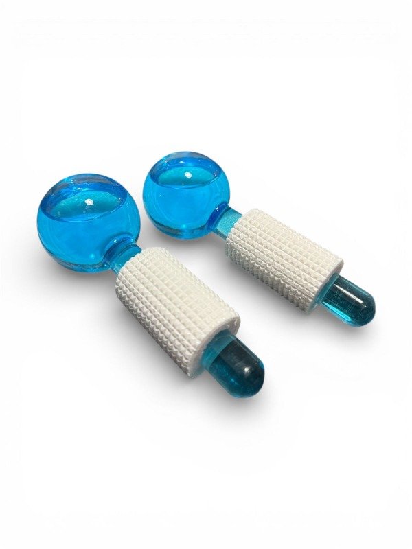 Producto - Esfera de Vidrio Azul Para Masaje Facial Ice Globe Crystal X2 Unidad