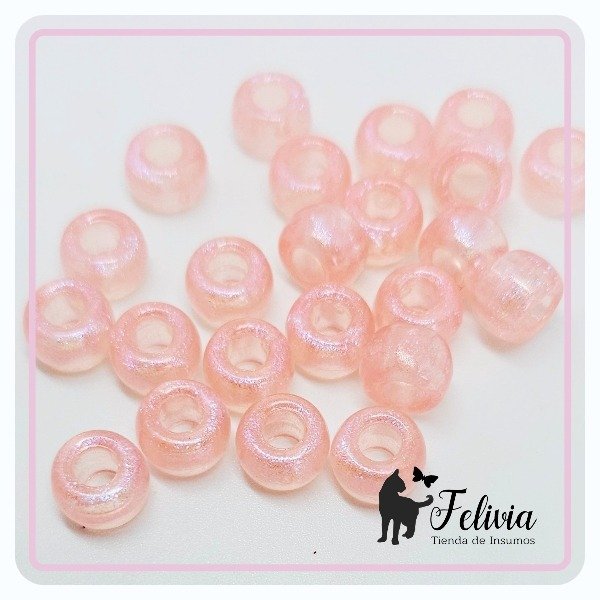 Producto - Cuenta pase ancho pastel 6x9mm x 20 g. Rosa