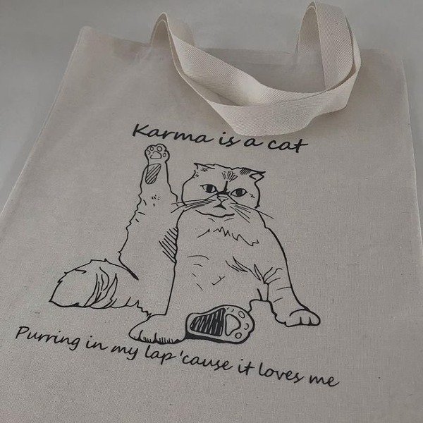 Tote bag Karma is a cat — imagen 2