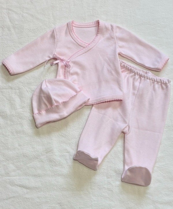 Producto - Ajuar 3 Piezas Pima Rosa