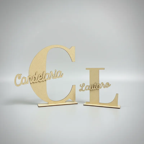 Producto - Letra mdf crudo mas base mas nombre individual 15 cm para pintar