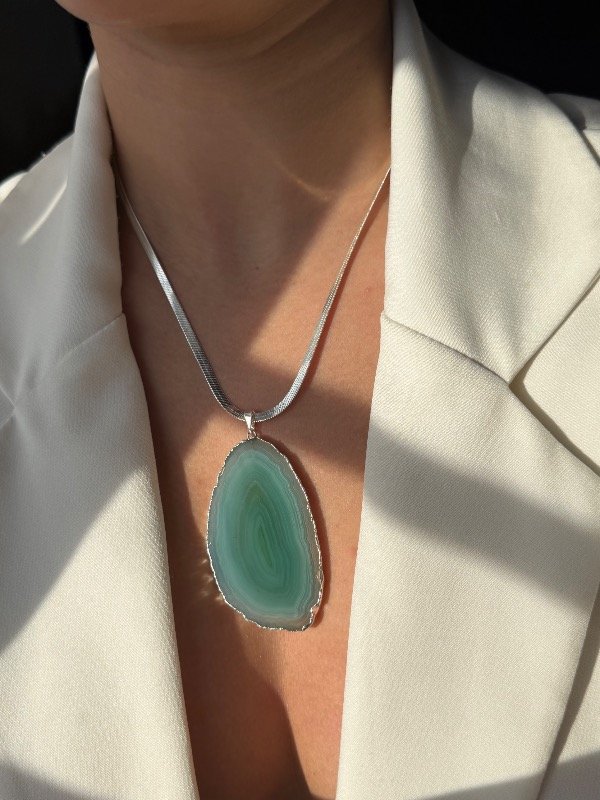 Producto - Collar slice stone green - 1