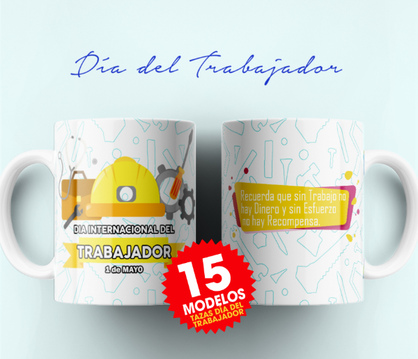 Producto - Plantillas Tazas Día del Trabajador Diseños Sublimar #t637