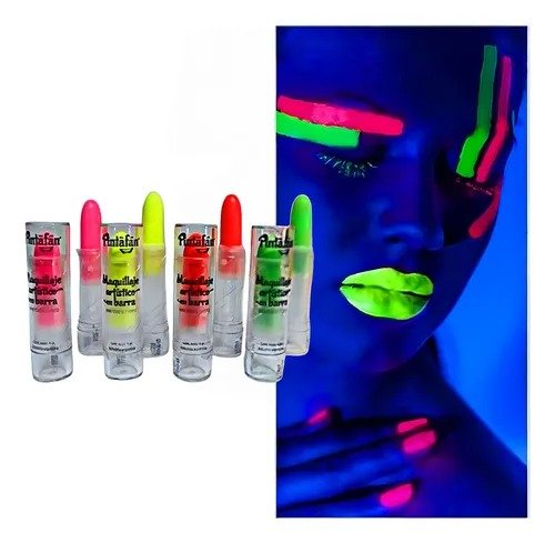 Producto - MAQUILLAJE ARTISTICO EN BARRA LABIAL FLUO X 4  MULTICOLOR PINTAFAN