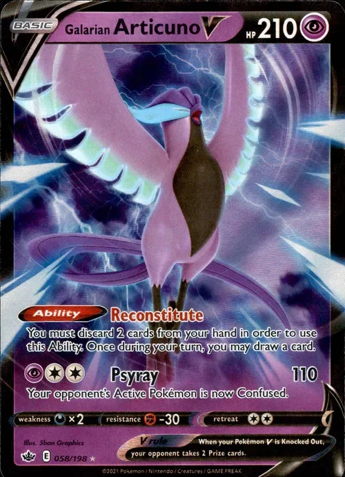 Producto - Galarian Articuno V - 058/198 - Chilling Reign - Holo