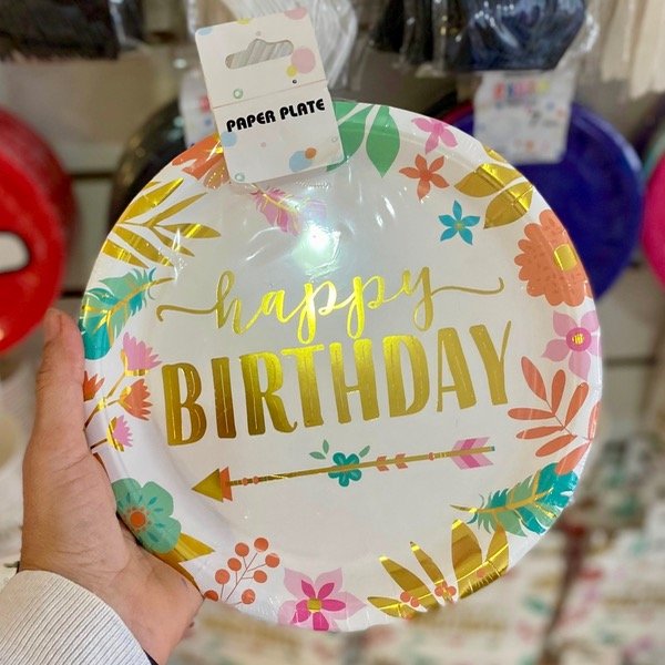 Producto - Set X10 Platos Descartables Happy Birthday 20CM 413514