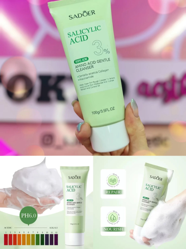 Producto - Limpiador facial piel grasa y acné con ácido salicílico SADOER