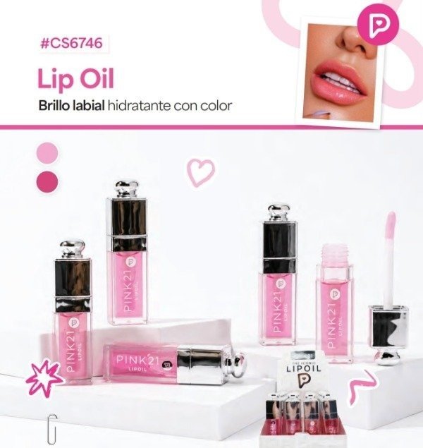 Producto - CAJA X24U LIP OIL THE ICONIC PINK 21