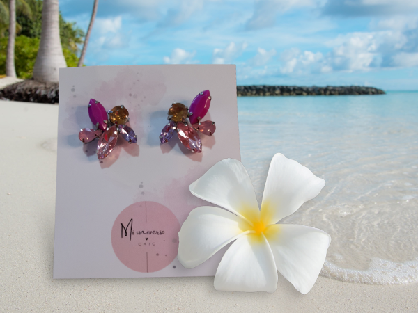 Producto - Aros rosa flor