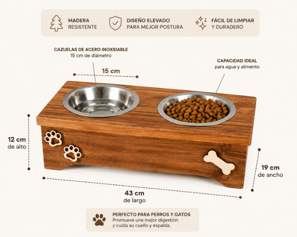 Producto - Comedero para perros y gatos en altura - 3