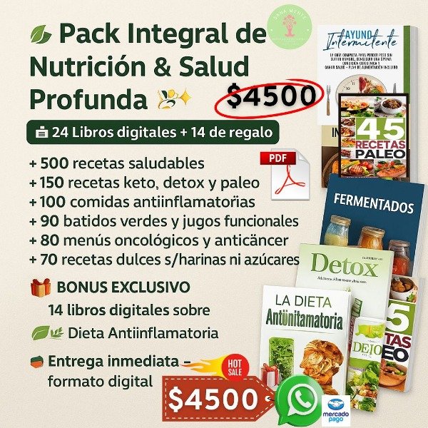Producto - Pack Bienestar y Nutrición -keto,paleo-detox-antiinflm.-