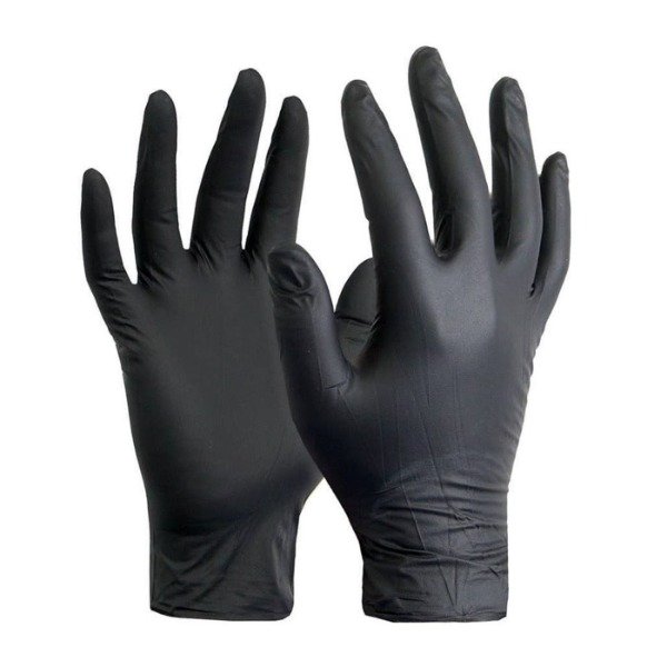Producto - Guantes de Nitrilo color negro caja x 100 Unid talles varios - Ambidiestros