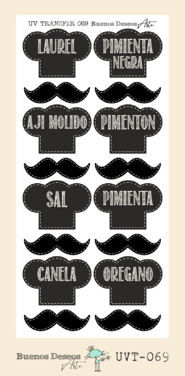 Producto - Lamina Decorativa UV TRANSFER UVT 069 - ideal para frascos y vajilla