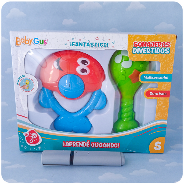 Producto - Set de Sonajeros Divertidos - Forma de Pez y Hueso