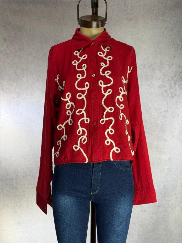 Producto - CAMISA DANA ROJA BORDADA IMPORTADA