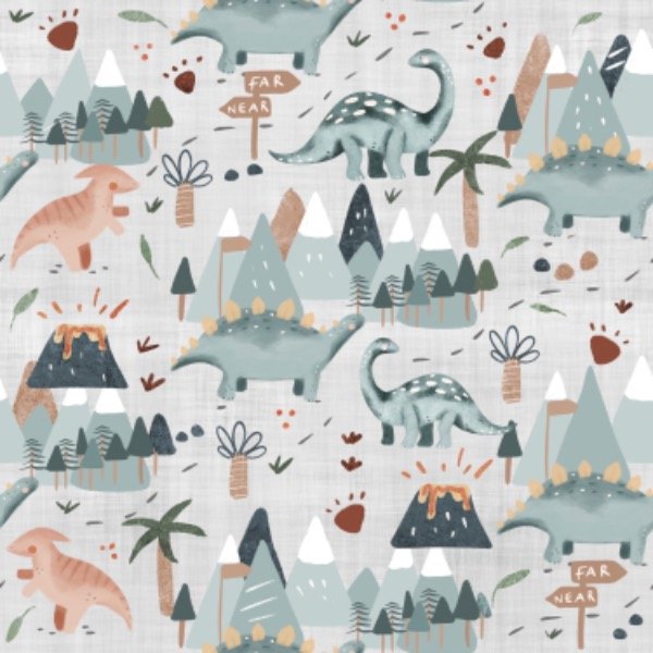 Producto - OUTLET Cordura - Dinos acuarela fondo lino 39cm