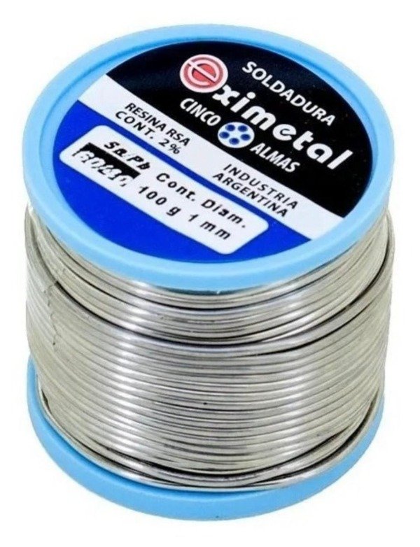 Producto - Rollo de Estaño Eximetal 60/40 1 mm x 100 gramos Alta Calidad