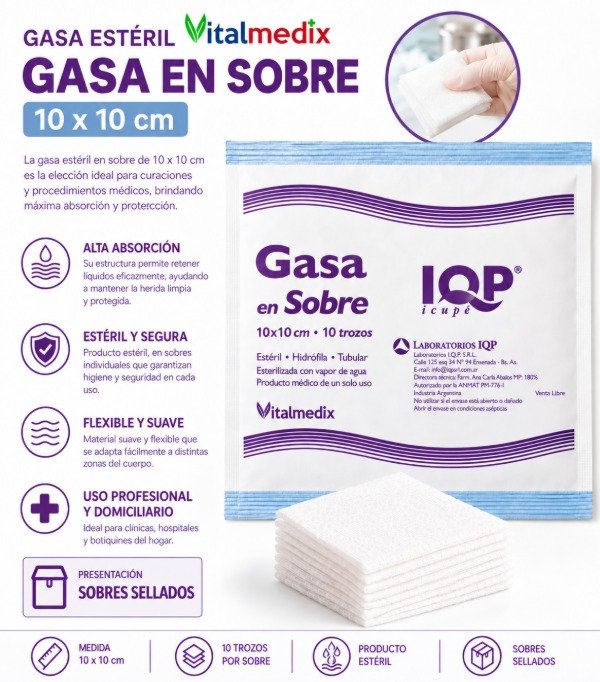 Producto - Gasa Esteril 10x10 Cm En Sobre - Pack Ahorro - 4