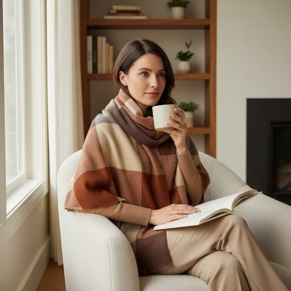 Producto - CHALINA SIEMPRE GUAPA CASHMERE GRANDE  A CUADROS 200X70CM CM